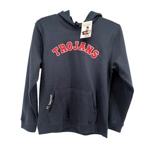 District Hoodie Youth L Navy Trojans St Timothy V.I.T Fleece Pullover Sweatshirt